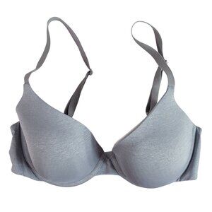 Victoria's Secret Uplift Semi Demi Bra Gray 34D Underwire Adjustable Seamless